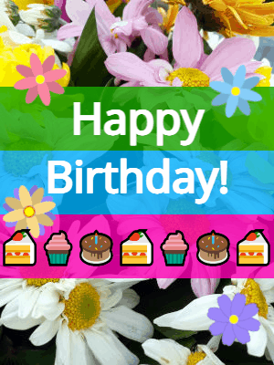 happy birthday flower GIF 6