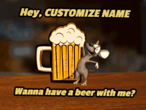 GIF: Mouse sips a beer