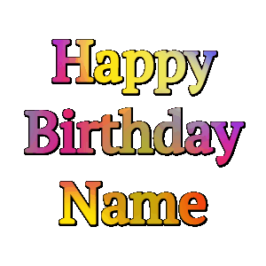 Happy Birthday GIF:Happy Birthday in Rainbow Letters