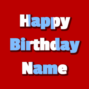 Happy Birthday GIF:hearts fireworks on red, cursive font, red effect