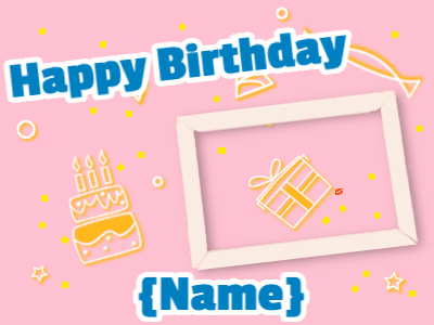 Happy Birthday GIF, birthday-101 @ Editable GIFs, Happy Birthday Pink Wall with Hearts