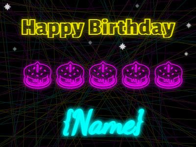 Happy Birthday GIF, birthday-106 @ Editable GIFs, Neon Birthday Greeting