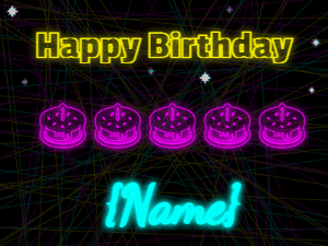 Happy Birthday GIF:Neon Birthday Greeting