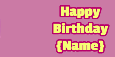 Happy Birthday GIF, birthday-10676 @ Editable GIFs, candy birthday cake on pink with yellow & rouge text