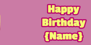 Happy Birthday GIF:candy birthday cake on blue with yellow & blue text
