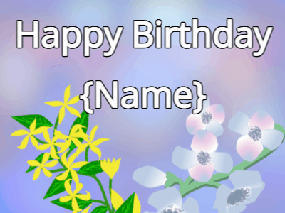 Happy Birthday GIF, birthday-10851 @ Editable GIFs, Happy Birthday Flower GIF yellow & blue on a blue