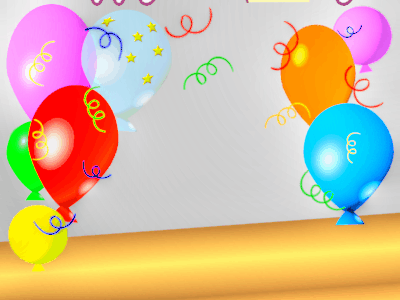 Happy Birthday GIF, birthday-1098 @ Editable GIFs, GIF: Birthday Cakes: balloon white purple cursive 