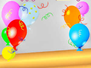 Happy Birthday GIF:GIF: Birthday Cakes: balloon white purple cursive 