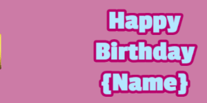 Happy Birthday GIF:candy birthday cake on blue with baby blue & blue text