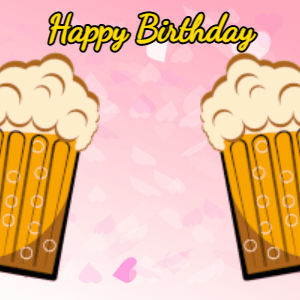 Happy Birthday GIF:Birthday gif candy cake: pink, stars