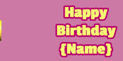 Happy Birthday GIF, birthday-11476 @ Editable GIFs, cream birthday cake on pink with yellow & rouge text