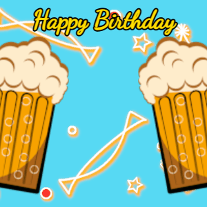 Happy Birthday GIF, birthday-11740 @ Editable GIFs, Birthday gif candy cake: blue, hearts