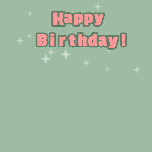 Happy Birthday GIF:Cream cake GIF summer green, glade green & mona lisa text