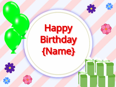 Happy Birthday, birthday-12266 @ Editable GIFs, green Balloons, green gift boxes, red text