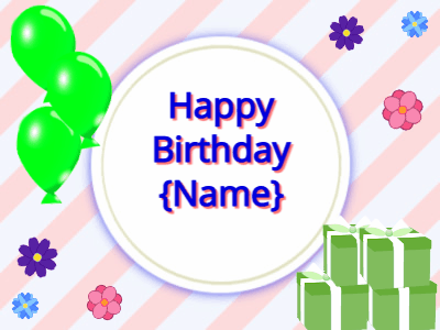 Happy Birthday, birthday-12466 @ Editable GIFs, green Balloons, green gift boxes, blue text