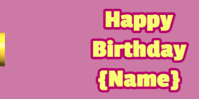 Happy Birthday GIF, birthday-12476 @ Editable GIFs,chocolate birthday cake on pink with yellow &amp; rouge text