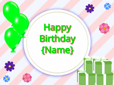 Happy Birthday, birthday-12666 @ Editable GIFs,green Balloons, green gift boxes, green text