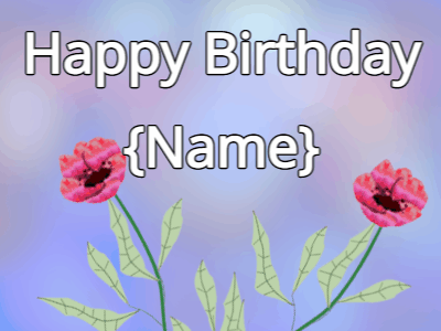 Happy Birthday GIF, birthday-13051 @ Editable GIFs, Happy Birthday Flower GIF red & red on a blue
