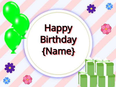 Happy Birthday, birthday-13066 @ Editable GIFs, green Balloons, green gift boxes, black text