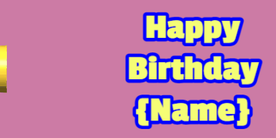 Happy Birthday GIF, birthday-13076 @ Editable GIFs, fruity birthday cake on pink with yellow & blue text
