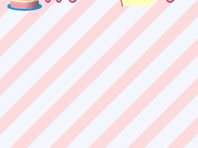 Happy Birthday GIF, birthday-13098 @ Editable GIFs, GIF: Birthday Cakes: stripe pink purple cursive 