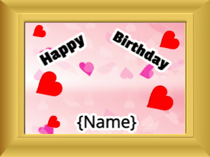 Happy Birthday GIF:Birthday picture: pink happy faces #c200ff cursive
