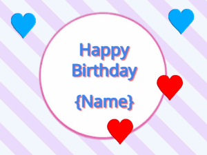 Happy Birthday GIF:Hearts and birthday greeting in a circle
