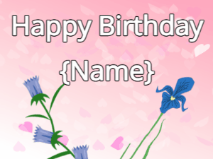 Happy Birthday GIF:Happy Birthday Flower GIF tulips & iris on a pink