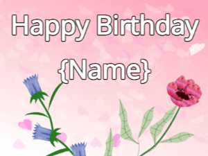 Happy Birthday GIF:Happy Birthday Flower GIF tulips & red on a pink