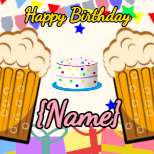 Birthday gif candy cake: party, stars