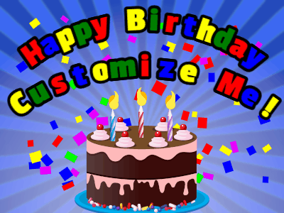 Happy Birthday GIF, birthday-157 @ Editable GIFs,Colorful Confetti Birthday Cake