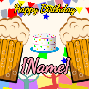 Birthday gif candy cake: party, squares
