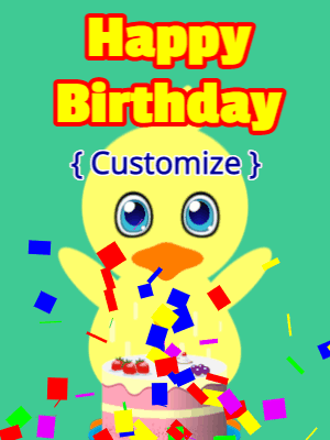 Silly Happy Birthday GIF, birthday-158 @ Editable GIFs,Happy birthday Chick is Happy