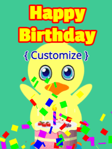 Happy Birthday GIF:Happy birthday Chick is Happy