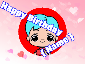 Happy Birthday GIF:Cute birthday avatar with floating hearts