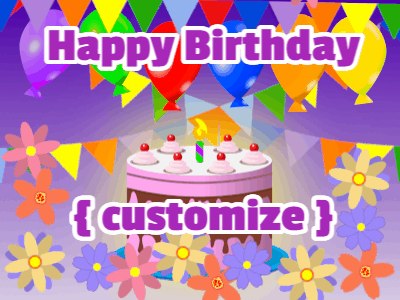 Happy Birthday GIF, birthday-160 @ Editable GIFs,Birthday Party Flowers GIF