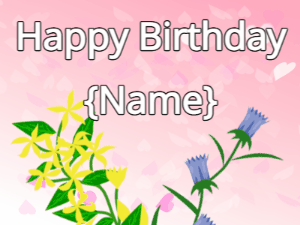 Happy Birthday GIF:Happy Birthday Flower GIF yellow & tulips on a pink