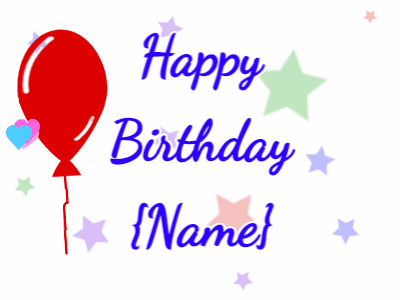 Happy Birthday GIF, birthday-172 @ Editable GIFs,Flowing stars and balloon
