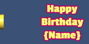 Happy Birthday GIF:chocolate birthday cake on green with yellow & rouge text