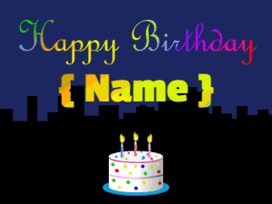 Happy Birthday GIF:Colorful Confetti Birthday Cake
