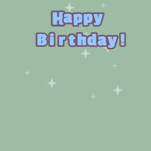 Happy Birthday GIF:Chocolate cake GIF summer green, salt box & perano text