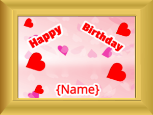 Happy Birthday GIF:Birthday picture: pink stars red cursive