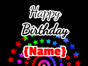 Happy Birthday GIF:Happy Birthday Star Marquee