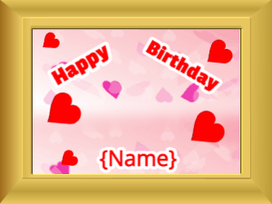 Happy Birthday GIF:Birthday picture: pink stars red block
