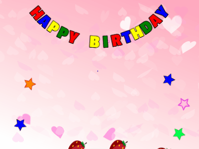 Happy Birthday GIF, birthday-18134 @ Editable GIFs,cream Cake, flying stars on a pink background