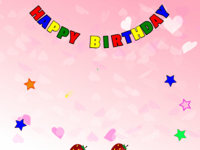 Happy Birthday GIF, birthday-18334 @ Editable GIFs,cream Cake, flying flares on a pink background