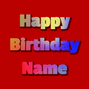 Happy Birthday GIF:stars fireworks on blue, block font, blue effect