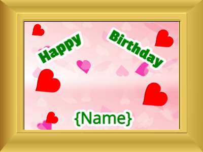 Happy Birthday, birthday-18904 @ Editable GIFs,Birthday picture: pink stars green block