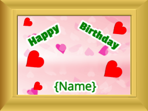 Happy Birthday GIF:Birthday picture: pink stars green block