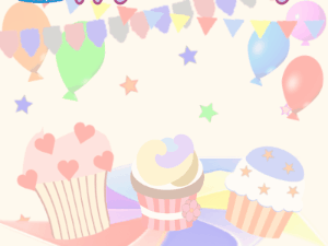 Happy Birthday GIF:GIF: Birthday Cakes: party blue purple cursive 